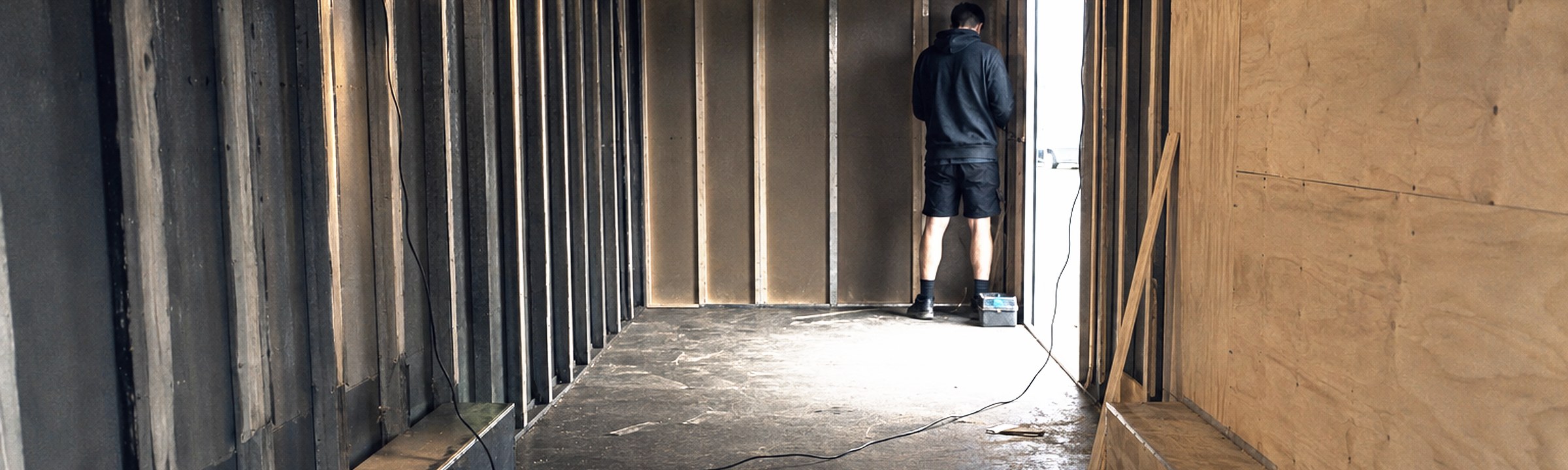A trailer mid fit-out
