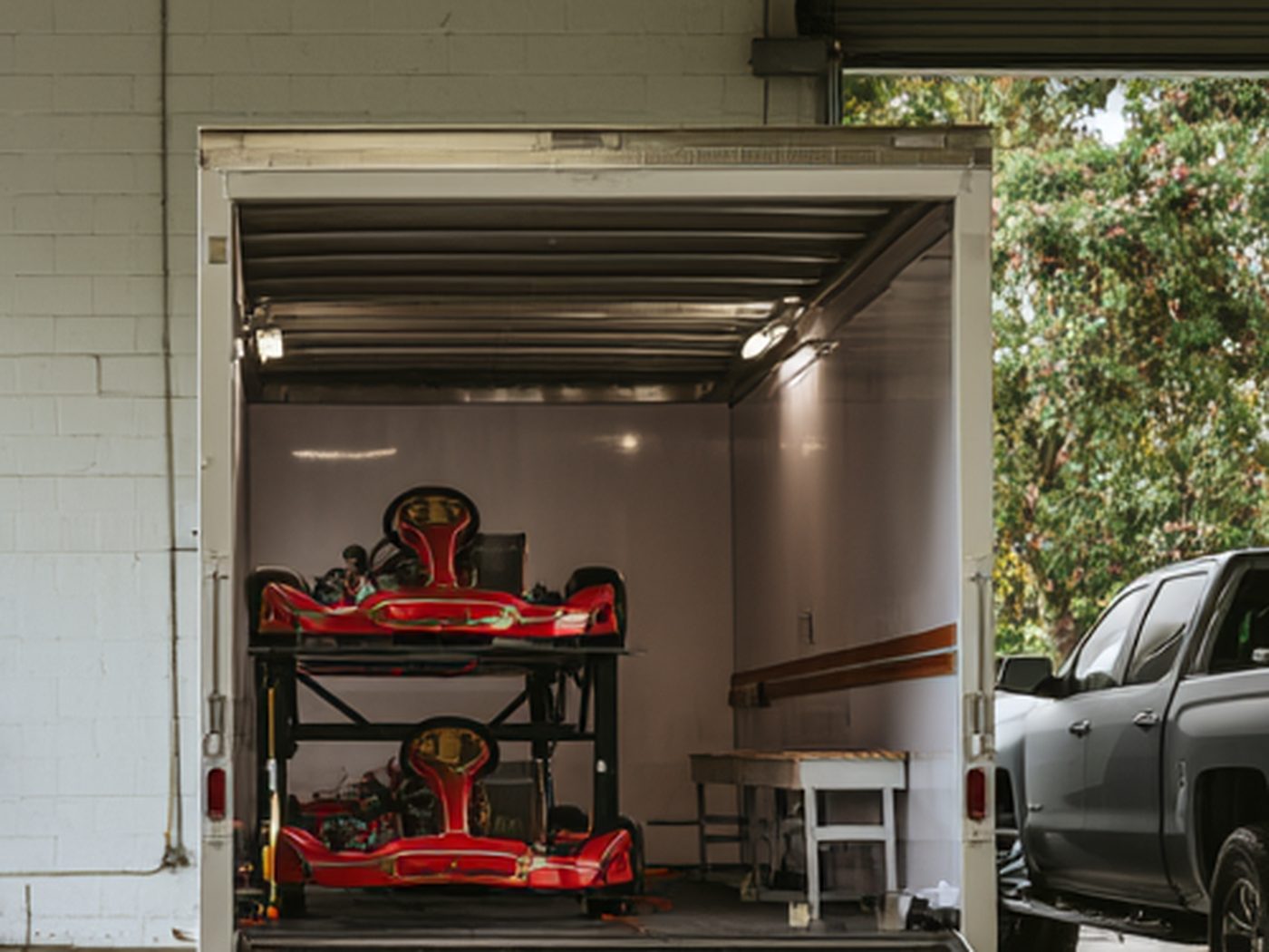 Kart stands going into a 16 ft shell