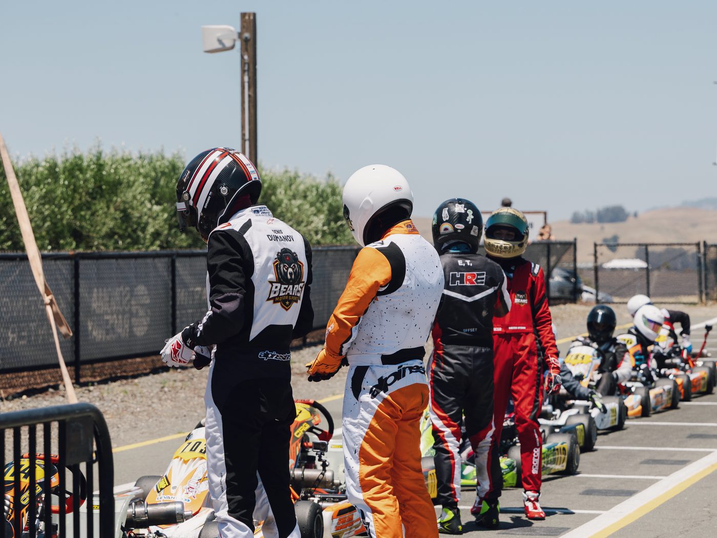 Drivers walking to the grid