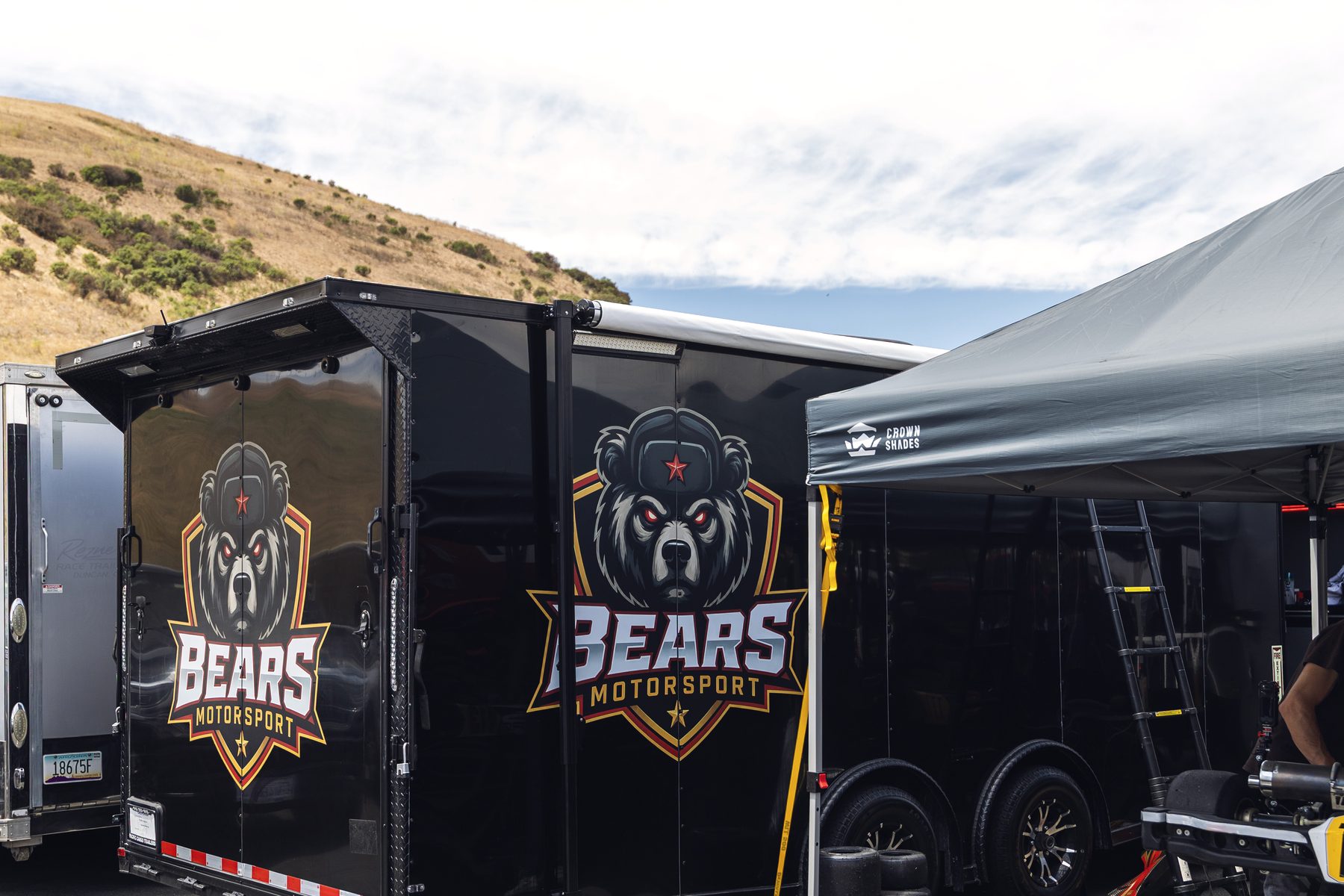The Bears Motorsport trailer set up in the paddock
